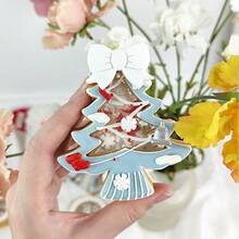 3pcs Christmas Rocking Cookie Cutter Set, Hollow Rocking Box Embossed Baking Mold, Snowman Snowball Tree Snowflake Gingerbread Man, Christmas Dessert Gift - View 4