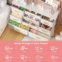 Bedroom Dresser With 9 Soft-Close Drawers, Versatile Storage Cabinet, Ideal As A TV Stand, 110 X 35 X 81 Cm - White - View 3