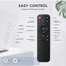 Mini Portable Projector, Black & White HD Wireless Projector, Ultra Quiet Plug And Play Video Projector, Wireless Screen Casting Compatible With Phone Computer, Home Theater Office Portable Projection Device - Black and White - View 9