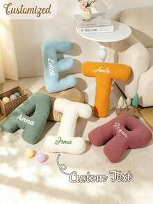 Personalized Initial Plush Decor, Customized Name Letter Sign, Suitable For Bookshelf And Nursery Decoration, Christmas Gift - Multicolor - View 2