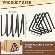 Cutting Board Storage Box, Triangular Cutting Board Rack, Black Metal Cutting Board Rack, Pot Lid Storage Rack, Suitable For Cabinet Countertop - Black - View 4