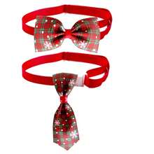 New Christmas Plaid Pet Bow Tie, Dog And Cat Collar Accessory, Pet Supplies - Multicolor - View 8