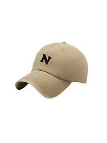 1Pc Unisex A-Z Letter Outdoors Fashionable Leisure Washed Baseball Cap, Adjustable Outdoor Sun Protection Casual Hat - Khaki - View 11