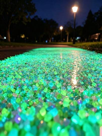 1000pcs Fluorescent Glow Stones, Colorful Glowing Decorative Pebbles, Multiple Colors Available. These Outdoor Fluorescent Stones Are Suitable For Landscape Decoration, Can Be Used As Outdoor Handmade Decorative Stones And Garden Decorations