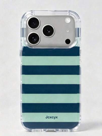 Cute Color-Block Striped Glossy Phone Case Compatible With IPhone 17 Pro Max 17 Pro 17 16 Pro Max 16 Pro 16 15 Pro Max 14 13 15 Pro 15 14 16 Plus Minimalist Protective Shell