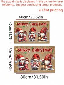 1 Piece, Christmas Dwarf Welcome Doormat, Christmas Gift, Retro Dwarf Pattern Design, Christmas Decorative Foot Pad, Christmas Decoration, Anti Slip And Washable, Very Suitable For Home Christmas Decoration And Home Decor. - A - View 6