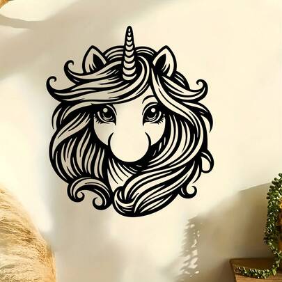 CIFbuy 1pc Unicorn Metal Wall Sculpture, Iron Art Bedroom & Garden Fence Decor, Weather-Resistant Christmas Gift, Suitable For Bedroom And Various Home Spaces Decoration, A Thoughtful Gift For Friends And Family; Can Decorate Home, Room, Bedroom, Living Room, Kitchen, Bathroom, Easy To Install, Also Suitable As Housewarming, Birthday, Graduation Gift.