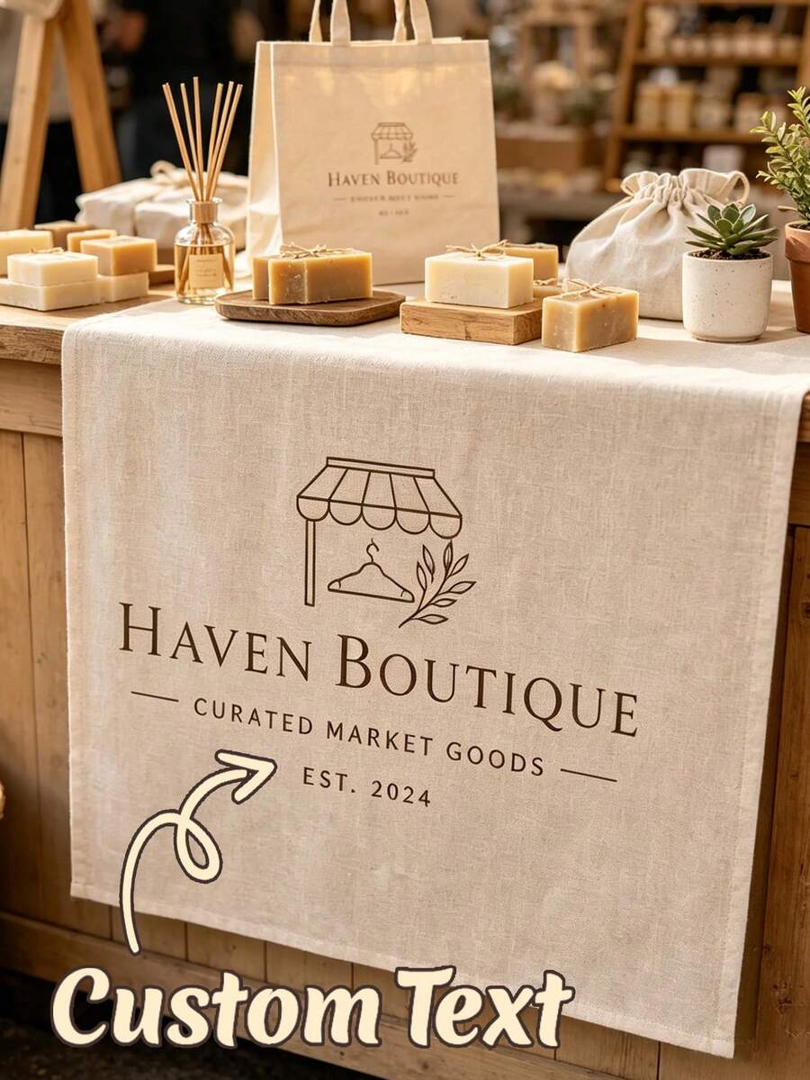 Personalized Linen Table Runners, Custom Wedding Table Runners, Commercial Table Runners, Trade Show Booth Decor, Market Display Banners, Wedding Tablecloths, Decor For Wedding Receptions, Birthday Parties, Dining Table Centerpieces - Multicolor - View 1