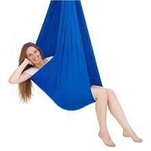Nylon Hanging Swing 360° Swivel Hanging Swing Cozy & Calming Hammock - Royal Blue - View 5