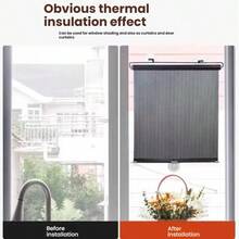 Rèm che nắng cửa sổ chấm bi thu gọn, lắp đặt bằng cốc hút không cần khoan, rèm cách nhiệt chống nắng cho cửa kính ban công nhà ở - Họa tiết chấm bi - Xem 2