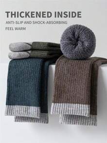 1/3 Pairs Men's Wool Socks, Terry Socks, Sports Socks, Anti-Slip, Warm, Soft, Shock-Absorbing, Anti-Friction, Durable - Multicolor - View 5