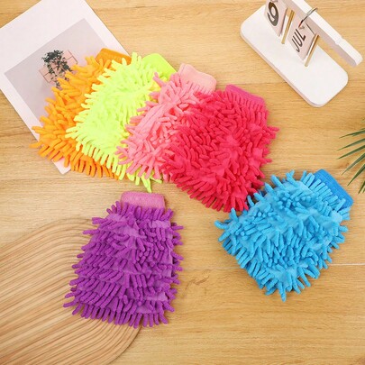 Guante de lavado de coche reutilizable, guante de limpieza sin arañazos, suave y absorbente, adecuado para la limpieza interior y exterior del coche, herramienta portátil multifunción para quitar el polvo y limpiar, color aleatorio, compatible con la mayoría de los modelos de coche, accesorio ideal para el coche