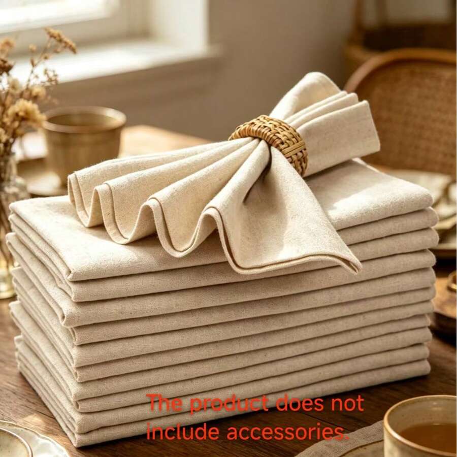 6 Piezas Servilletas Decorativas Minimalistas De Estilo Nórdico En Beige - Beis - Ver 1