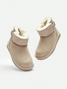 Balabala Unisex Kids Snow Boots Fleece‑Lined Thickened Non‑Slip Short Winter Boots For Boys & Girls - Camel - View 4