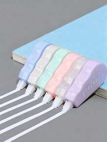 6 Gulungan/Set, Atau 1 Gulungan [Warna Acak] Pita Koreksi dengan Pola Huruf, Warna Campuran, Pita Koreksi Portabel, Pita Koreksi, Cocok untuk Pelajar dan Kantor - beraneka warna - View 1