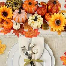 44pcs Realistic Pumpkin Halloween Decorations, Durable, Multiple Sizes Available, Spooky Autumn Harvest Home Decor, Halloween Decor - View 4