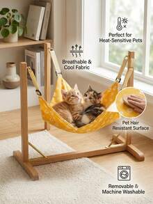 1pc - Plaid Double-Sided Pet Hammock Bed - Suitable For Small And Medium Cats And Dogs, Comfortable Fabric. Non-Sticking Hair. Suitable For All Seasons. - M - View 8