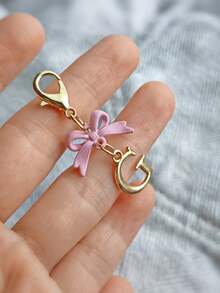 1PC New Elegant Pink Bow Key Chain, Cute English Letter Bow Keychain, Suitable For Women's Daily Use, Gift For Mom, Women's Bag DIY Backpack Pendant Charm Accessory, Wedding And Birthday Gift - Multicolor - View 33