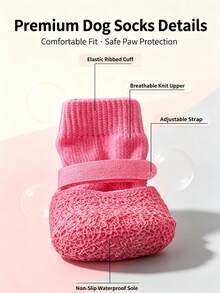 4pcs Random Style Waterproof Pet Dog Shoes, Anti-Slip Soft Sole Scratch-Resistant Washable Reusable Durable Paw Protectors, Suitable For Bichon, Corgi And Other Small To Medium Dogs, For Rainy, Snowy, Hot Road Outdoor Use - Multicolor - View 8