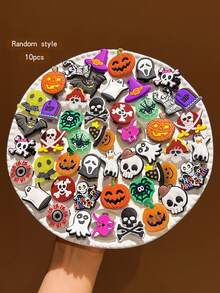 10pcs Random Style Halloween Hair Clips, Minimalist Hair Accessories Suitable For Holiday Use - Multicolor - View 4
