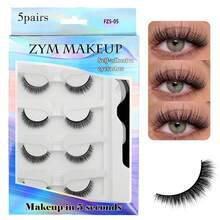 5 Pairs Self-Adhesive False Eyelashes, Pre-Glued Lightweight Strip Lashes, Use With Tweezers, Natural Voluminous Non-Exaggerated Curly Lightweight False Eyelashes, Suitable For Beginners, Press-On False Eyelashes, Faux Mink Fur Natural Effect, Reusable, Comfortable And Waterproof - Black - View 14