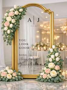Custom Wedding Welcome Decal For Vintage Mirror DIY Wedding Mirror Personalised Decal Wedding Ceremony Mirror Welcome Sign Wedding Decal - Multicolor - View 6