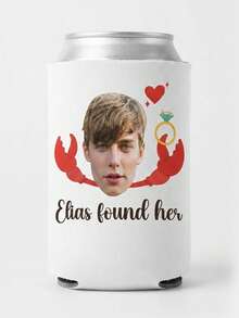 Personalized Funny Face Can Cooler, Add Custom Face Photo And Text, Lightweight Drink Sleeve With Playful Designs For Bachelorette And Wedding Parties, Creative Souvenir Favors To Bring Fun For Your Bridal Crew Gathering. - Multicolor - View 10