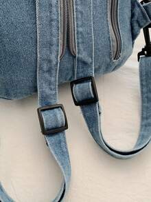 1pc Embroidered Bear Crossbody Chest Bag, Minimalist Casual Backpack - A - View 5