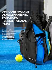 Hikeo Extra Large Padel Sports Backpack For 2 Rackets, Premium Waterproof Bag With Multiple Compartments For , Clothing, Balls, And Accessories - Black - View 4