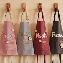 Custom Kids Apron | Personalized Baking Smock | 3D Yarn Letters | Toddler Name Gift - Multicolor - View 6