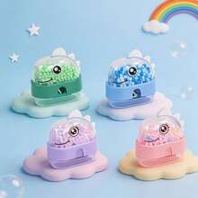 1pc Dinosaur Pencil Sharpener,Cartoon Pencil Sharpener,Mini Pencil Cutter,Portable Pencil Sharpener,Small Handheld Sharpener,Transparent Pencil Sharpener,Kids Stationery,Student School Supplies,Classroom Prize Gift - Color Style Randomized - View 3