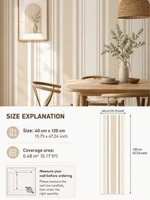 SUPSTICKER Matching Floral & Stripe Peel And Stick Wallpaper Collection, Self-Adhesive Removable Wallpaper For Living Room, Bedroom & Entryway, Choose Your Pattern - 1PC - View 27