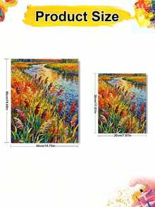 DIY Vibrant Impressionist Sunset Reeds And River Scenery (Frameless 8x12 / 16x20 Inches) Paint By Numbers Kit(Acrylic) Arts & Crafts For Adult Beginners, Home Wall Decor, And Unique Holiday Gifts - Sets - View 3