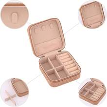 Small Portable Jewelry Box For Women Travel Jewelry Storage Box, Exquisite Printed Exterior, Multi-Layer Compartments For Organizing Earrings, Rings, Necklaces And Accessories - Multicolor - View 11