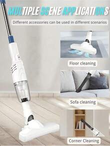 1pc 1200mAh USB Rechargeable Wireless Handheld Vacuum Cleaner, Portable Mini Car Vacuum, Lightweight Bagless Wireless Air Duster, Suitable For Pet Hair, Food Crumbs, Dust, Keyboard, Sofa, Car Interior And Home Crevices Quick Cleaning - A - View 3