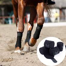 2pcs Polar Fleece Horse Leg Wraps Bandage Boots, Pony Knee & Ankle Pads, Front Leg Protective Wraps Anti-Collision, Pressure Relief, For Equestrian Horse Racing - Multicolor - View 1