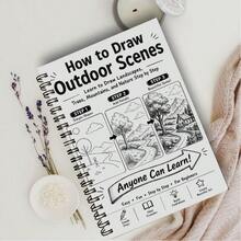 Outdoor Scene Painting Book, Adult Drawing Practice, Sketch Landscape, Beginner Friendly, Relaxing And Stress Relief, Mind And Body (Pencils Not Included) - Single Piece - View 3