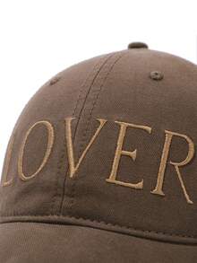 1pc LOVER Letter Embroidered Baseball Cap For Women, Face-Slimming Duck Bill Cap, Outdoor Deep Crown Large Head Circumference Wide Brim Sun Hat, Fashion Contrast Color Trim Curved Brim Cap - Multicolor - View 9