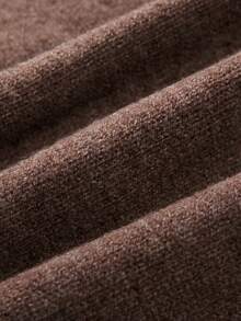 FOR BEAUTY Fall Winter Women Cardigans Y2K Chic Brown Striped Sleeve Frog Button Knit Tops Loose Crewneck Sweaters Office Brunch Casual Outfits - Brown - View 9