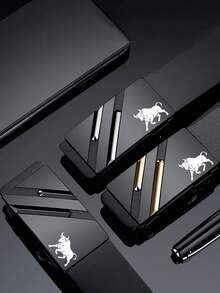 1pc Bull Pattern Double-Bar Men's Belt, Luxury Brand Ratchet Belt For Suits, Ideal Gift Choice - Bull - View 1