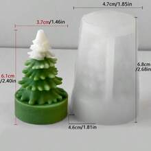 1pc 3D Christmas Tree Shaped Silicone Mold, Handmade Aromatherapy Candle Home Decor, Christmas Holiday DIY Craft Tool - White - View 12