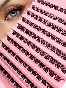 200pcs C-Curl Single Cluster False Eyelashes, Cat Eye Effect, Segmented Single Lash, Single Lash Extension - C - View 4