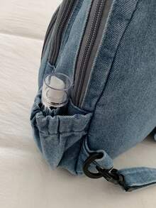 1pc Embroidered Bear Crossbody Chest Bag, Minimalist Casual Backpack - A - View 7