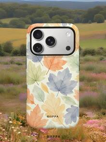 GIIPPA 1pc Multi-Color Ink Wash Style Maple Leaf Pattern Design, Phone 17 Pro Max Phone Case, Compatible With Phone 16 Pro Max, 15 Pro Max, 14 Pro Max, Korean High-End Fashion Fun Phone Case, Compatible With 11/12/13/14/15/16 Pro Max Plus, Elegant Design Suitable For Men And Women, Perfect Gift For Girlfriend On Christmas, Valentine's Day, Easter, Wedding Season And Birthday! - Multicolor - View 6