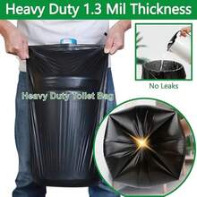 60pcs/20pcs Portable Camping Toilet Bags, Urine Bags, 8 Gallon Drawstring Camping Toilet Bags, Extra Thick Material, Suitable For Outdoor Hiking And Portable Toilets - Multicolor - View 2