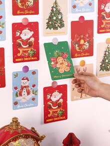 10-Pack Hanging Christmas Cards, 6 Creative Holiday Card Designs, Christmas Tree And Family Wall Decorations, Party Gift Decor Cards - Multicolor - View 4