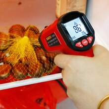 1pc Digital Infrared Thermometer Gun Non-Contact Laser Temperature Meter 12:1 Adjustable Emissivity High/Low Alarm MAX Lock °C/°F - Black - View 5