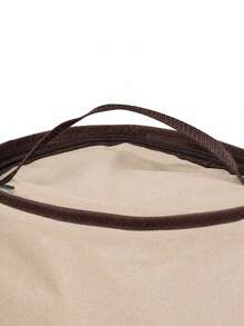 1pc Oxford Fabric Christmas Gift Wrapping Storage Bag, Christmas Wrapping Paper Storage Bag, Large Capacity Gift Wrapping Organizer Bag, Beige With Brown Handle Wrapping Paper Storage Bag, Christmas Holiday Decoration Storage Container, Easy To Carry Cylindrical Container - Beige Brown - View 11
