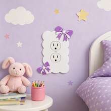 1PC 3D Printed High-Quality Plastic Multi-Color Bow Switch Plate, Wavy Edge Wall Switch Decorative Panel, Cozy Home Decor Switch Plate Suitable For Home Room Atmosphere Decoration Scenes - Multicolor - View 5
