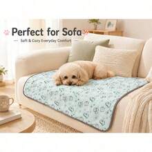 1 buah Selimut Hewan Peliharaan Lembut untuk Anjing dan Kucing, Motif Hewan Lucu & Jejak Kaki, Alas Nyaman, Penutup Tempat Tidur Hewan Peliharaan Ringan, Cocok untuk Sofa, Kandang, Jok Mobil, dan Penggunaan Saat Bepergian - Ukuran 108*79cm - View 13